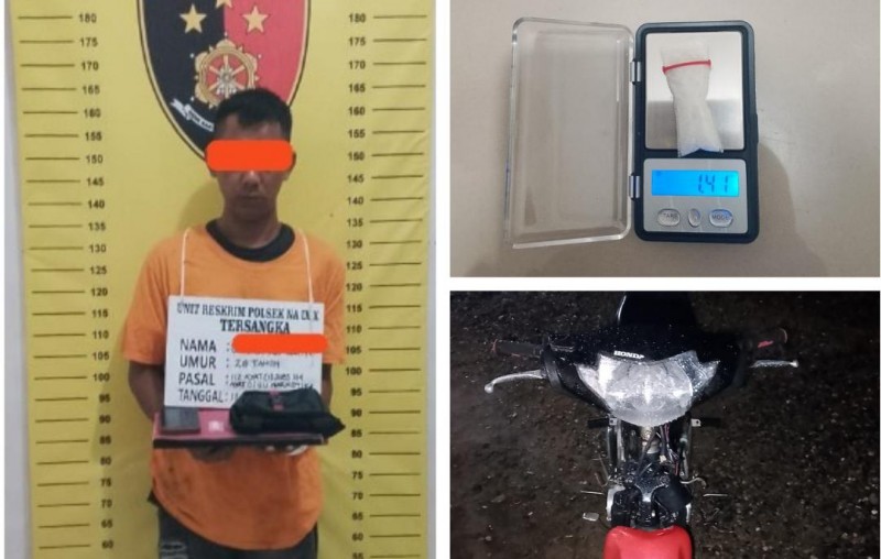 Bawa Sebungkus Sabu Dalam Tas Sandang, Pria Ini "Digelandang" Ke Polsek Nasembilan-Sepuluh