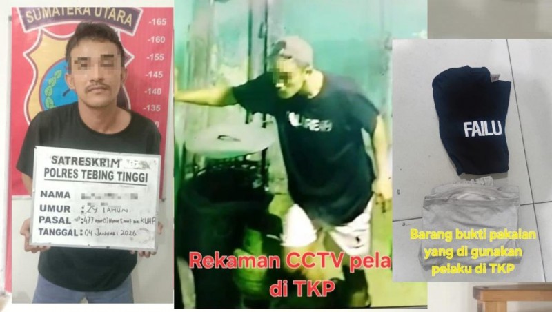 Aksi Maling Terekam CCTV Berujung.Bui di Polres Tebingtinggi
