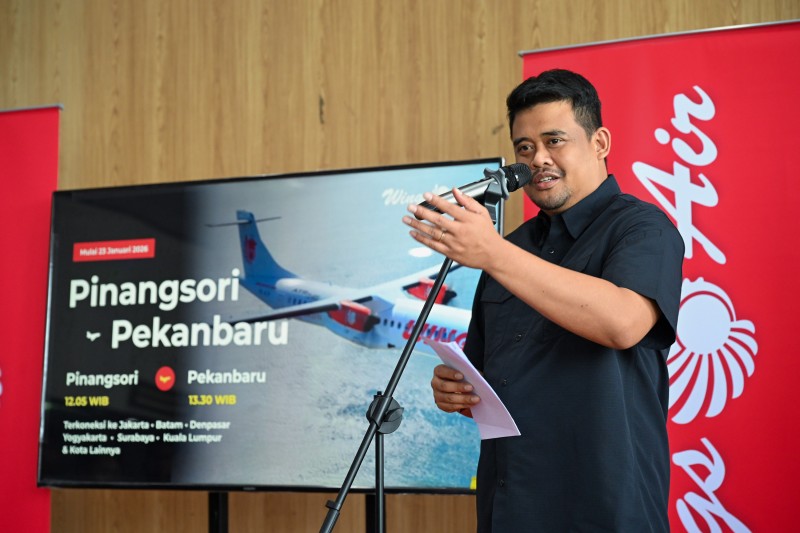 Resmikan Rute Pinangsori&ndash;Pekanbaru, Gubernur Bobby Nasution Minta Harga Tiket Terjangkau