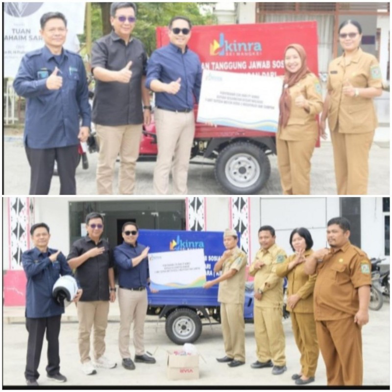 PT Kawasan Industri Nusantara (PT KINRA) Serahkan Bantuan CSR Dua Unit Sepeda Motor Roda Tiga Modif Bak Sampah kepada Dua Kecamatan