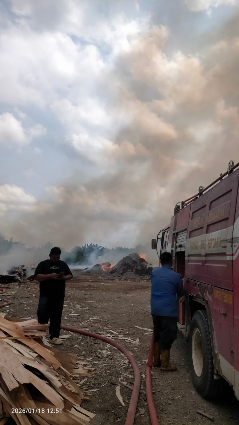 Pabrik Triplek di Jalan Industri Tanjung Morawa Terbakar
