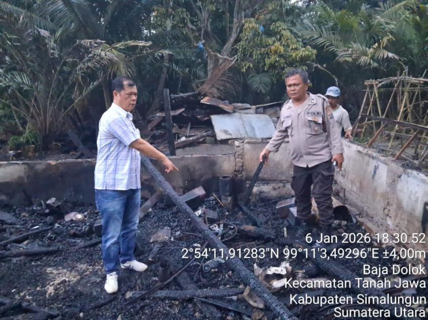 Kebakaran Rumah Warga Lansia di Baja Dolok, Ini langkah Polsek Tanah Jawa