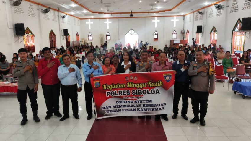 Polres Sibolga Sampaikan Pesan Kamtibmas kepada Jemaat