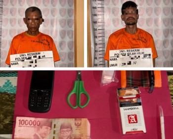 Dua Pria Terduga Penyalahhgunaan Narkoba Di Kampung Padang Pangkatan