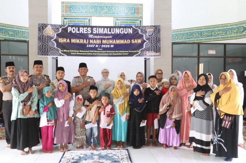 Polres Simalungun Peringati Isra Mi'raj 1447 H, Kapolres: Perteguh Iman untuk Aksi Kemanusiaan