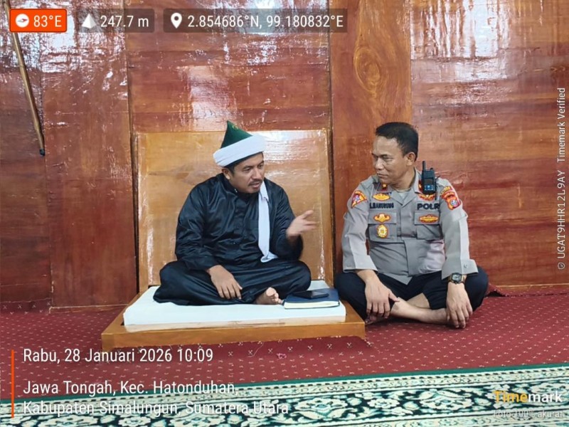 Kapolsek Tanah Jawa Silaturahmi dengan Tuan Guru Batak, Koordinasi Pengamanan Groundbreaking Rumah Tahfiz Quran