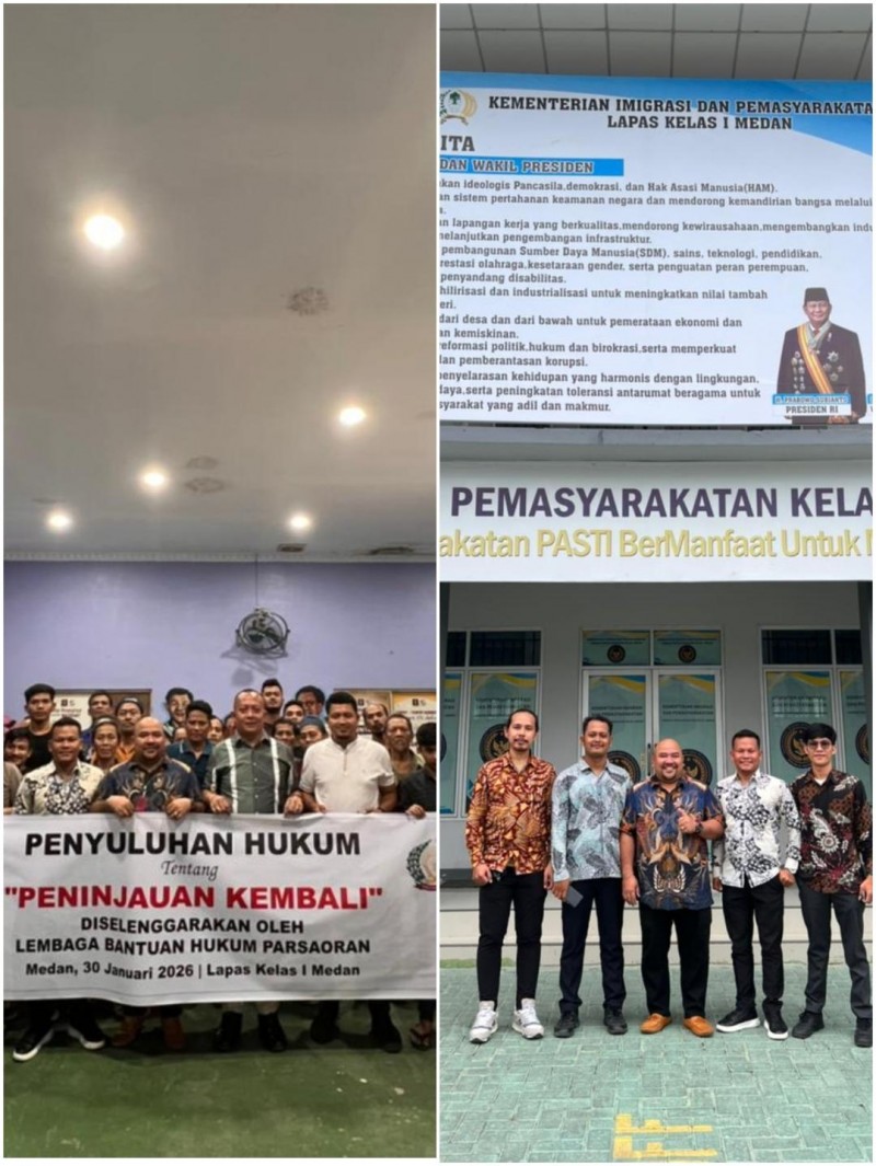 LBH Parsaoran Masuk Lapas Kelas I Medan, Dorong Terpidana Miskin Ajukan PK Demi Keadilan Hukum