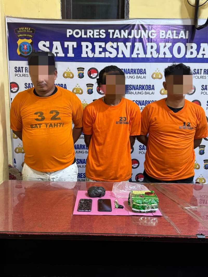 Polres Tanjungbalai Bekuk 3 Sekawan Sindikat 1 Kg Sabu