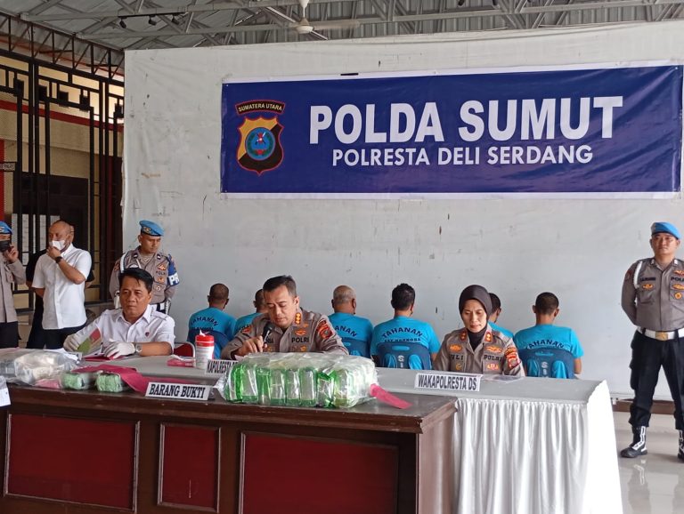 Polresta Deli Serdang Tangkap 33,8 Kg Sabu, Ganja 40,2 Kg dan 510 Pil Ekstasi
