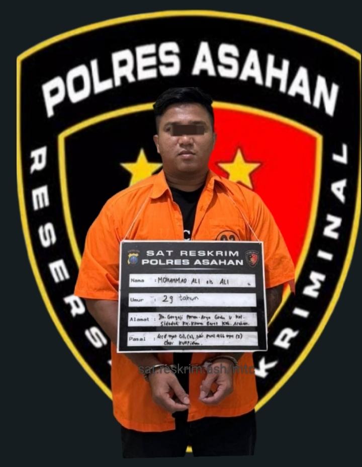 Mohammad Ali Pelaku Pembunuhan Masuk Sel Tahanan Polres Asahan