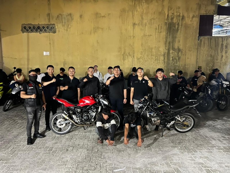 Patroli Hingga Subuh,Timsus Dayok Mirah Polres Pematangsiantar Amankan 19 Sepedamotor Knalpot Brong