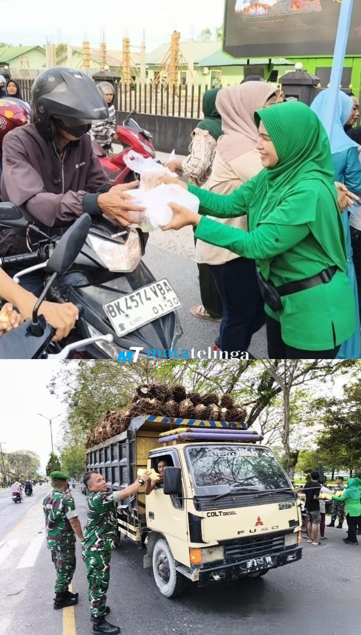 Ketua Persit Candra Kirana Cabang XXXV Dim Asahan Berbagi Ta'jil Dibulan Ramadhan