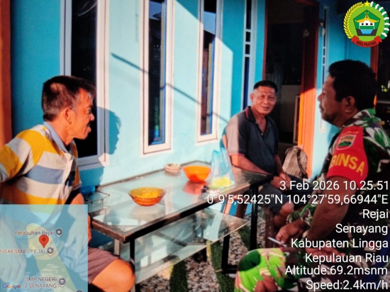 Galang Siskamling Di Desa Binaan, Babinsa Desa Rejai Peltu Sembiring Gelar Komsos