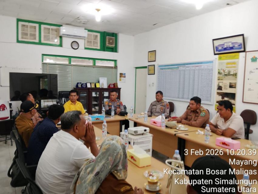 Kapolsek Bosar Maligas Gelar Rakor Ketahanan Pangan Bersama PTPN IV, Pastikan Hasil Panen Jagung Diserap BULOG