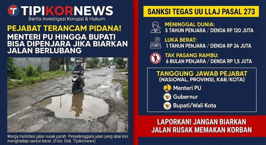 Menteri PU Menegaskan Bahwa Pembiaran Jalan Berlubang Bukan Sekadar Persoalan Teknis, Tetapi Dapat Berujung Konsekuensi Pidana Bagi Kepala Daerah
