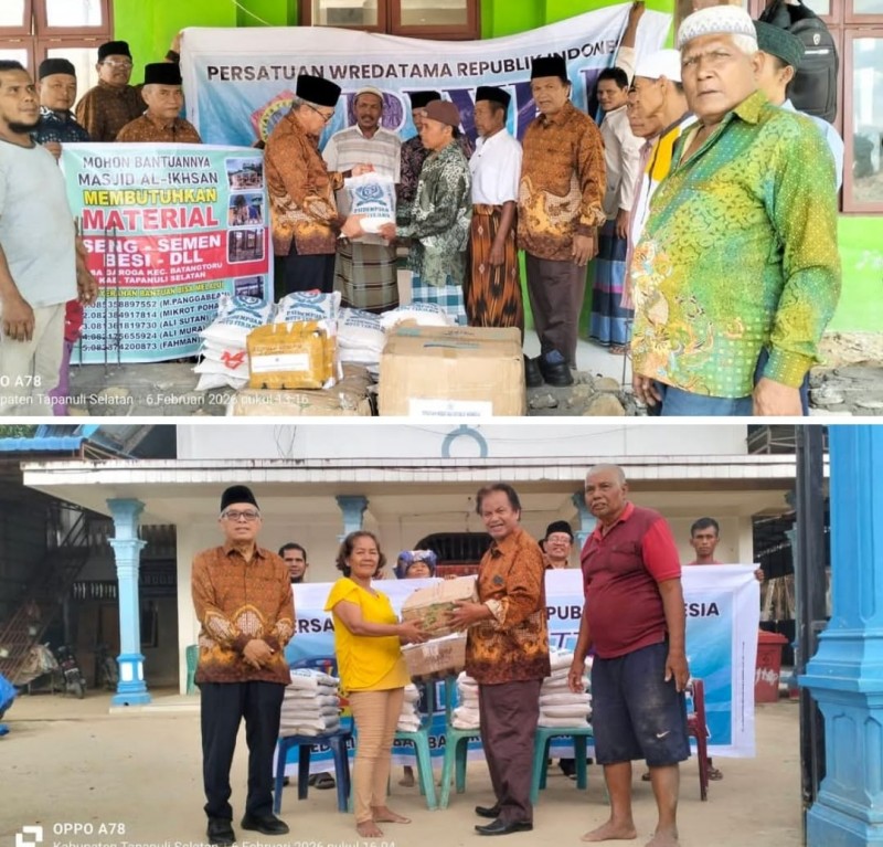 PWRI Salurkan 2,4 Ton Beras dan Pakaian, untuk Korban Banjir Bandang di Sumut