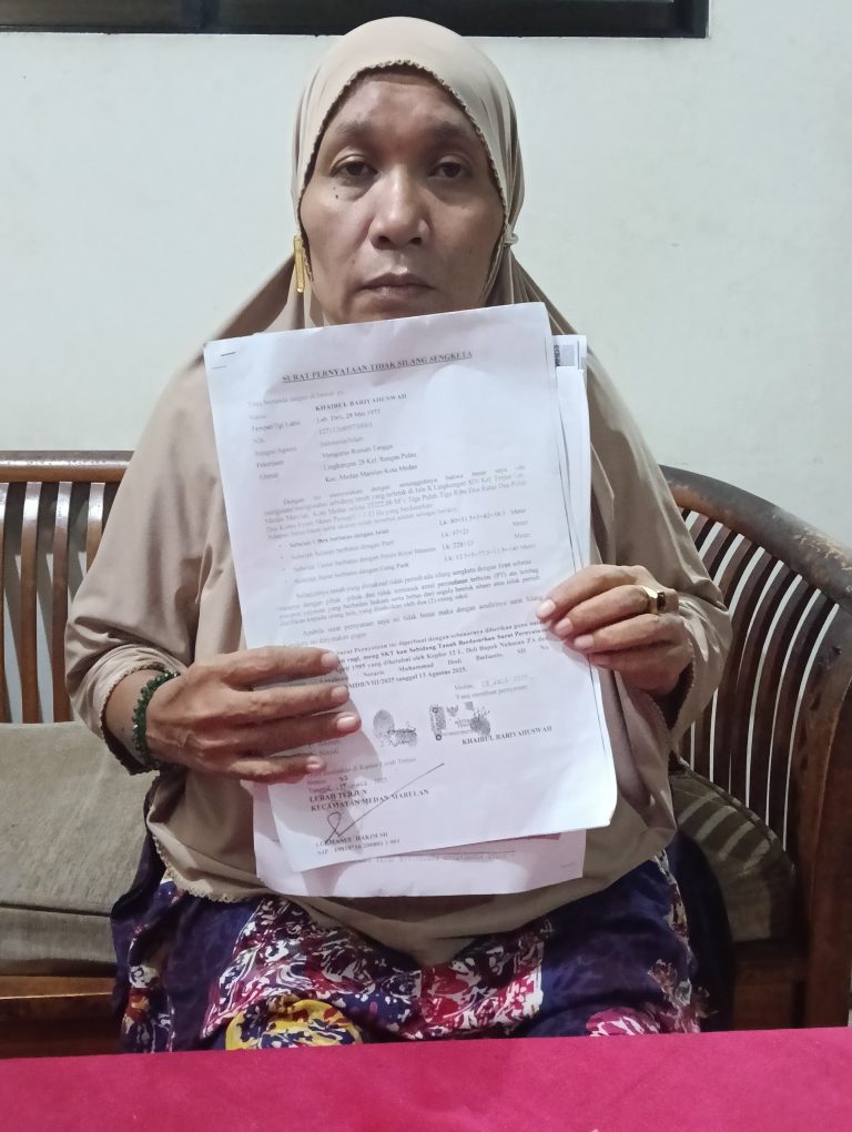 IRT di Medan Jadi Tersangka di Lahan Sendiri Minta Perlindungan Hukum ke Presiden