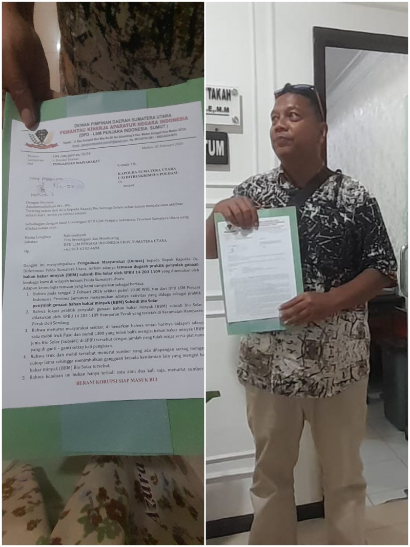 Diduga Jual BBM ke Mafia Minyak, SPBU di Hamparan Perak dilaporkan ke Poldasu