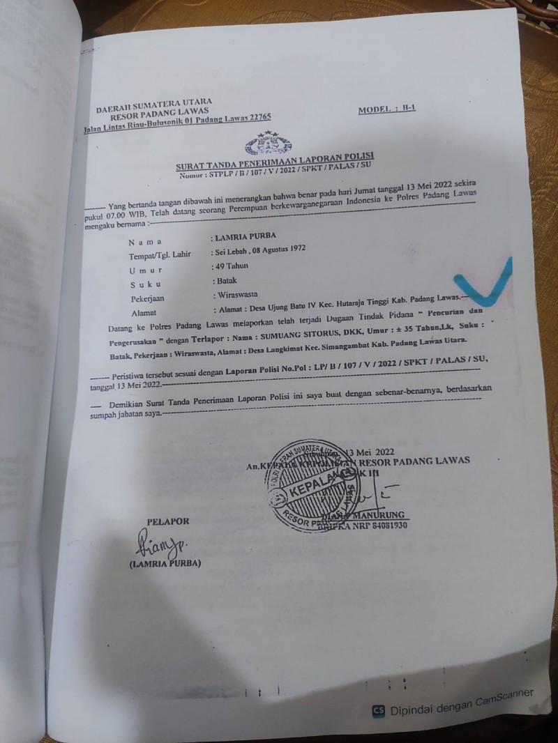 LP Mengendap di Polres Palas, Pengacara Surati Kapolri dan Kapoldasu,  Minta Kepastian Hukum