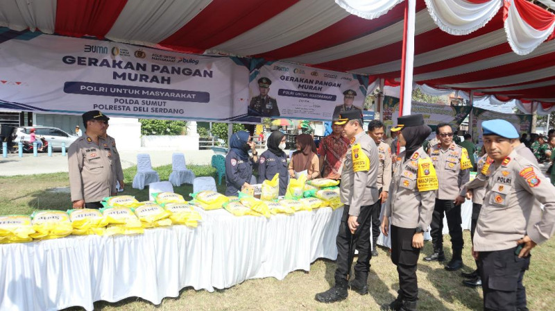 Polresta Deli Serdang Laksanakan Gerakan Pangan Murah (GPM) dan Gelar Bazar Pasar Murah