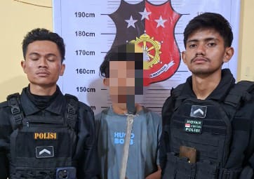 Samapta Polda Sumut Amankan Pemuda Bawa Samurai Saat Patroli di Belawan