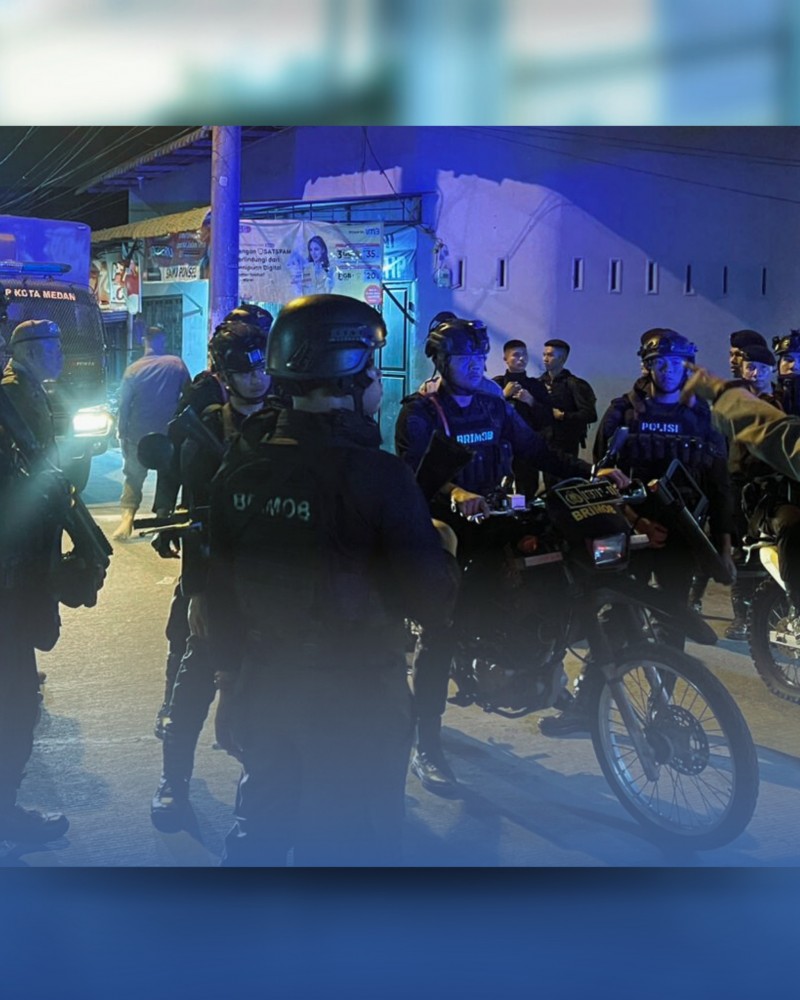 Brimob Sumut Bersama Personel Gabungan Gelar Patroli untuk Antisipasi Gangguan Kamtibmas