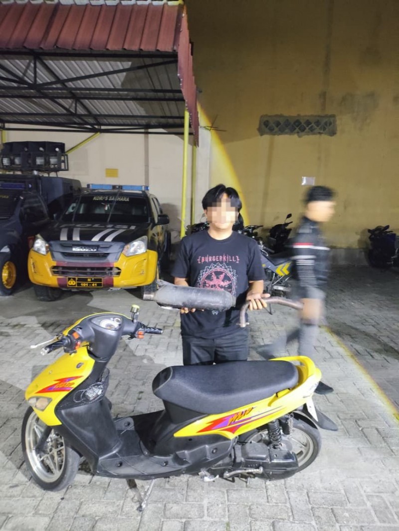 Timsus Dayok Mirah Polres Pematangsiantar Amankan Lima Sepedamotor Knalpot Brong