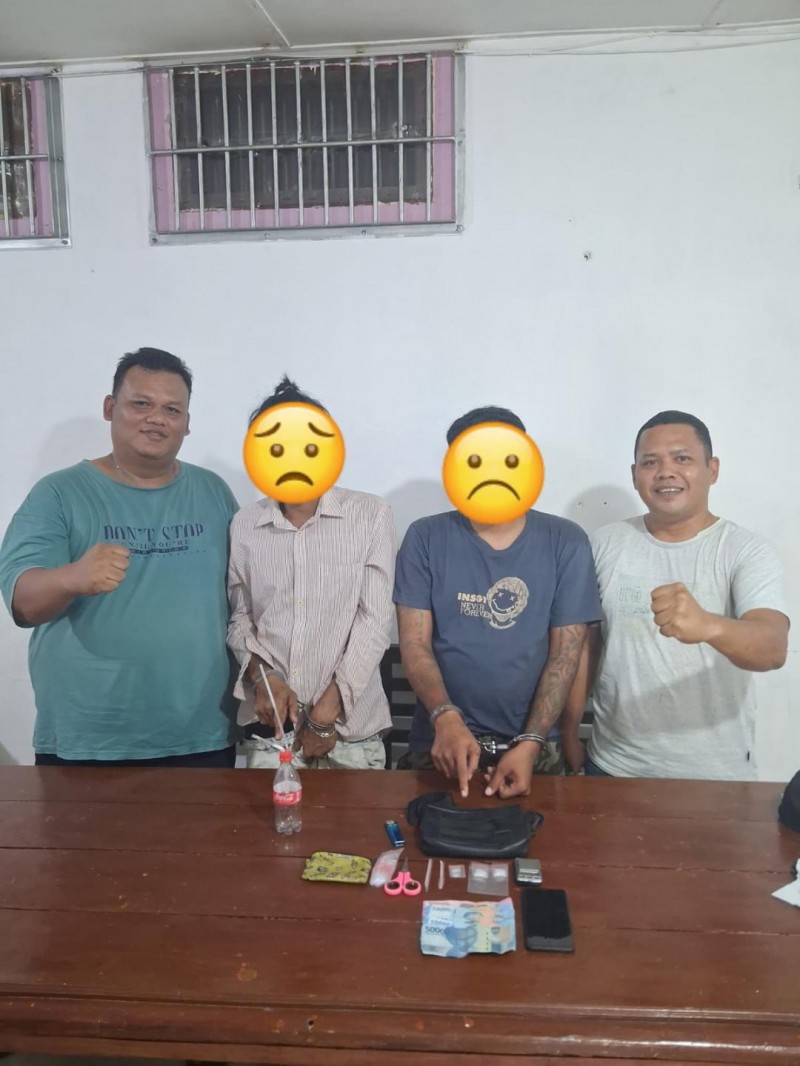 Polsek Bandar Huluan Berhasil Gerebek Rumah Kosong, Dua Tersangka Penyalahguna Sabu Diringkus