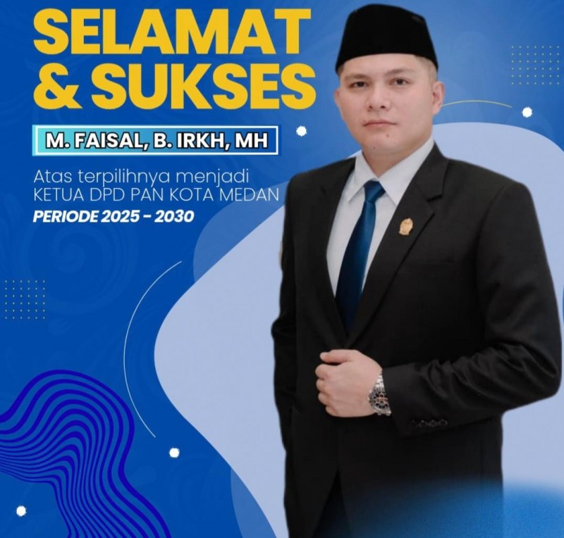 M. Faisal B IRKH, MH Resmi Pimpin PAN Kota Medan Periode 2025&ndash;2030