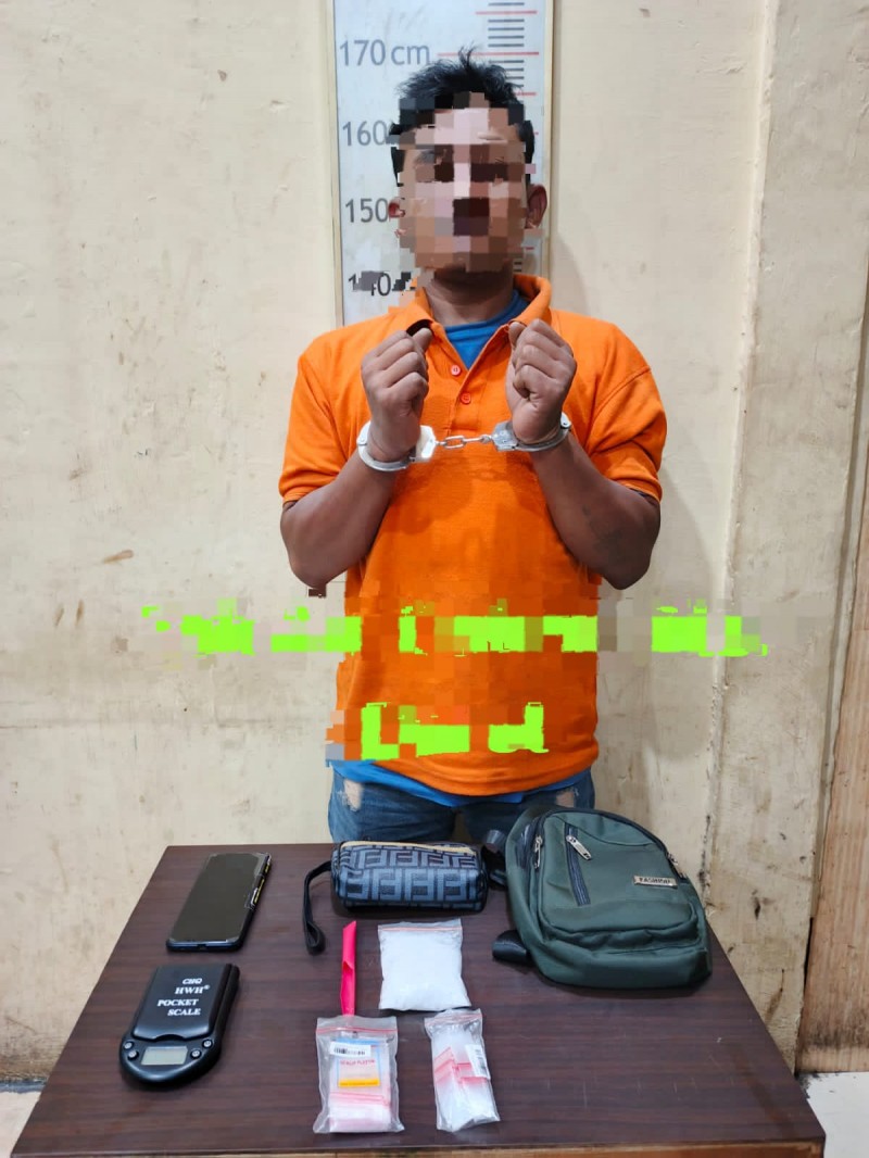 Satresnarkoba Polres Langkat Tangkap Pria Pemilik 64,74 Gram Sabu di Stabat