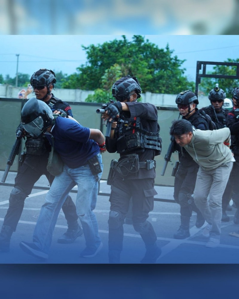 Sinergi Taktis Brimob dan Polda Sumut Matangkan Sispamkota Lewat Tactical Floor Game