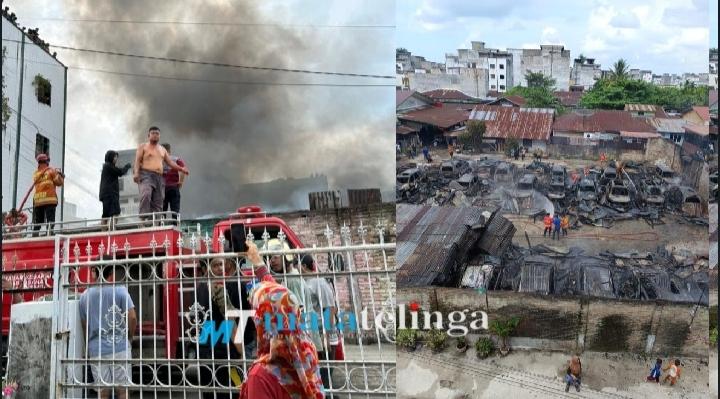 Puluhan Mobil Hangus Terbakar di Gudang Penyimpanan