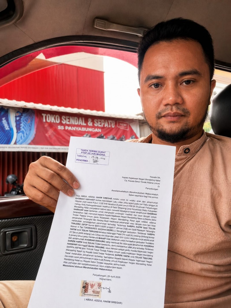 Tolak Tawaran RJ, Keluarga Korban Lakalantas di Madina Surati Kejari Minta Tersangka Ditahan