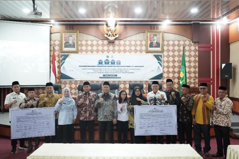 Kanwil Kemenagsu Gelar Penandatanganan Pernyataan Komitmen Bersama PMBM TP 2026/2027