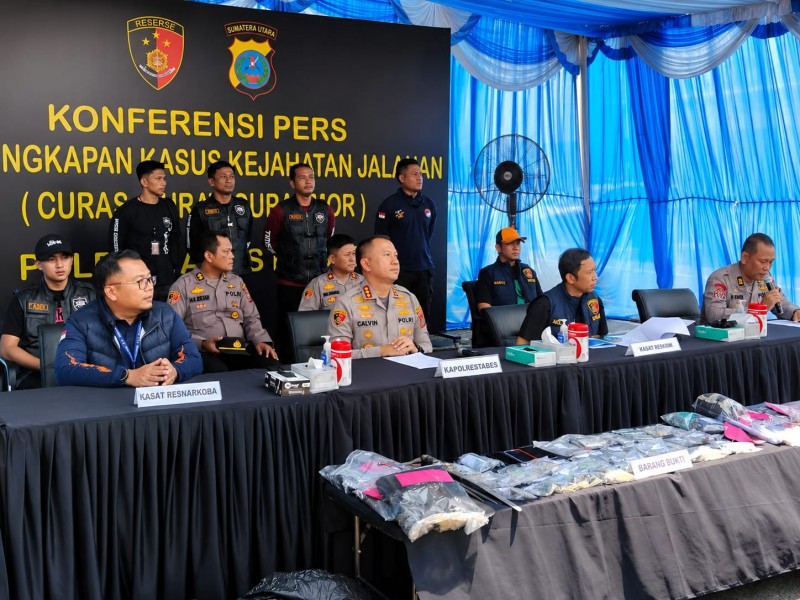 Polisi Gerebek 8 Gudang Penampungan Motor di Medan, 136 Kendaraan Diamankan