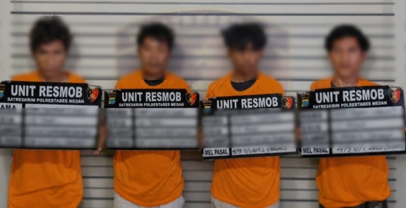 -4 Begal Terowongan Tembung Ditangkap