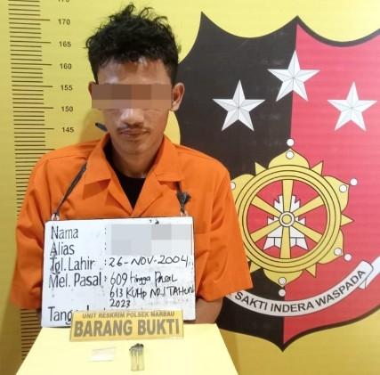DR Diamankan Polisi Dari Area Pinggir Rel Lingkungan I Kereta Api Marbau