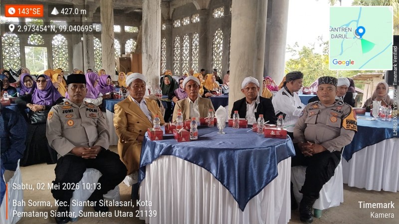 Polres Pematangsiantar Hadiri Harlah Tuan Guru dan Ponpes Darul Ihsan Bah Sorma Yayasan "Syekh Abdurrahman Al-Jatimi"