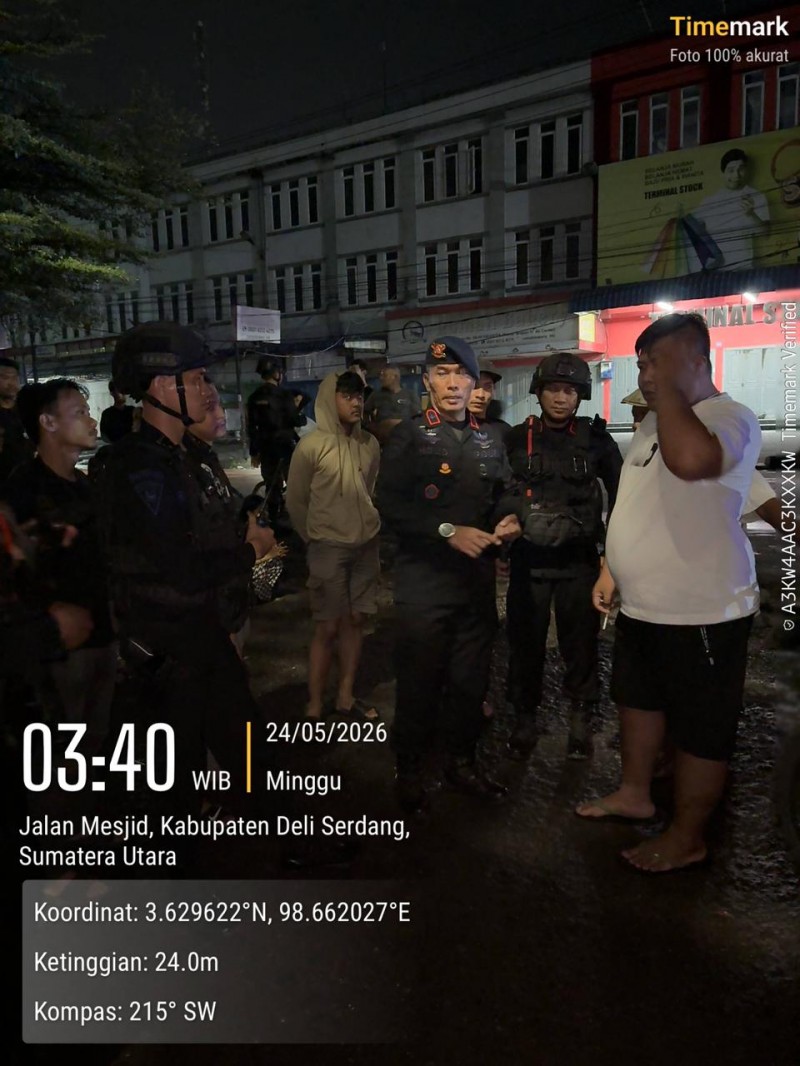 Patroli Blackout, Brimob Polda Sumut Gagalkan Aksi Pencurian Kabel Tembaga di Helvetia