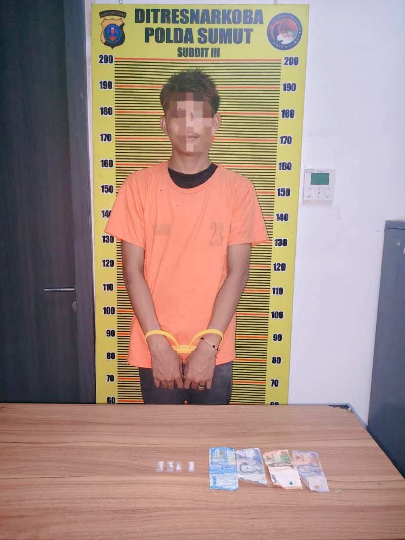 Transaksi Sabu di Pinggir Jalan Digagalkan, Ditresnarkoba Polda Sumut Bekuk Pemuda di Deli Serdang