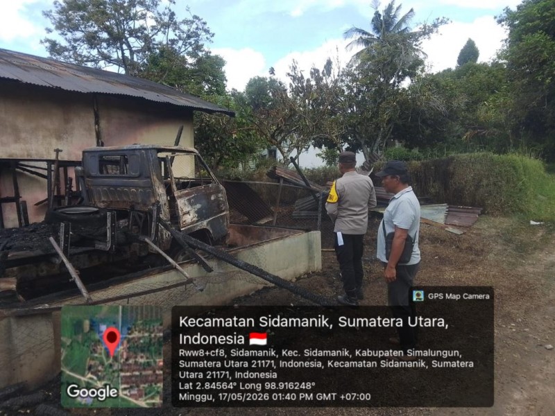 Gudang B3 PPTK, Satu Unit Truk Colt Diesel Hangus Terbakar