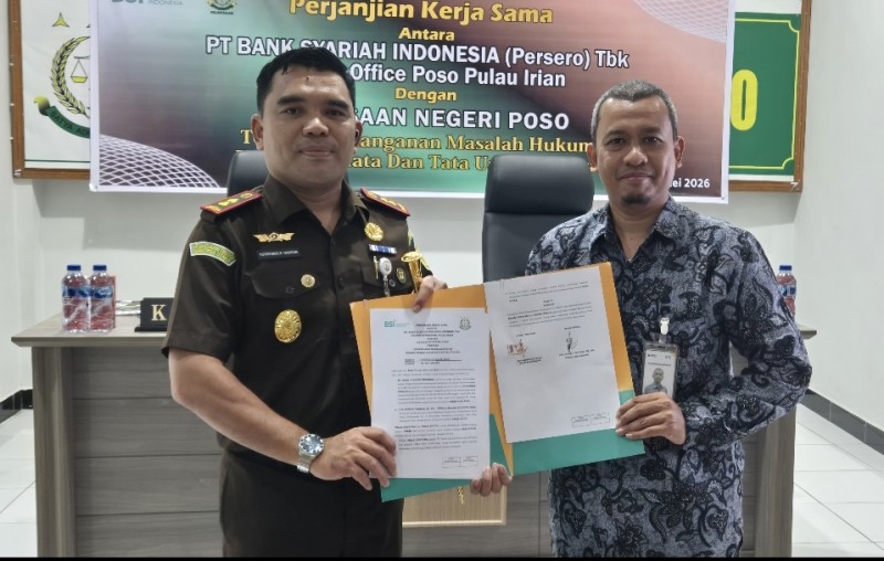 Kejari Poso dan BSI MoU Pendampingan Hukum dan Pengamanan Aset Negara