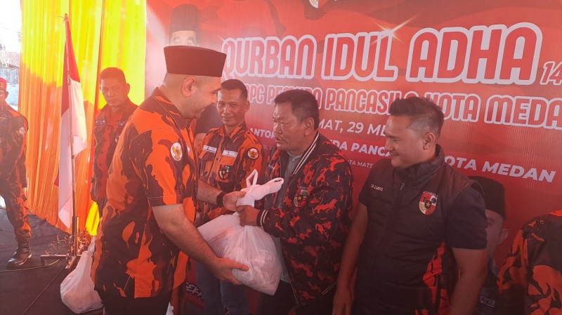 Semarak Idul Adha, MPC PP Medan Sembelih 11 Sapi  Qurban, M.Rahmaddian Shah :  Pemuda Pancasila Besar karena Aturan dan Solidaritas