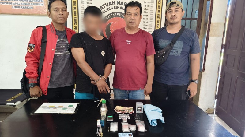 Polsek Dolok Batu Nanggar Gulung Residivis Narkoba, Tersangka Nekat Kabur Lompat Tembok