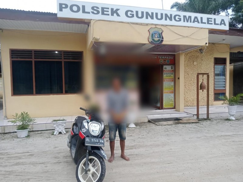 Polsek Gunung Malela Ringku Pelaku Penggelapan Motor
