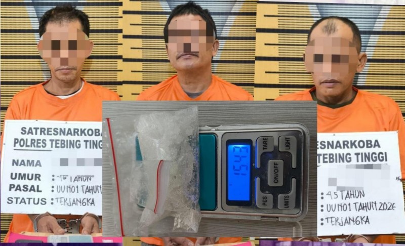 Dari penginapan Losmen, Tiga Pria Menuju Sel Polres Tebingtinggi