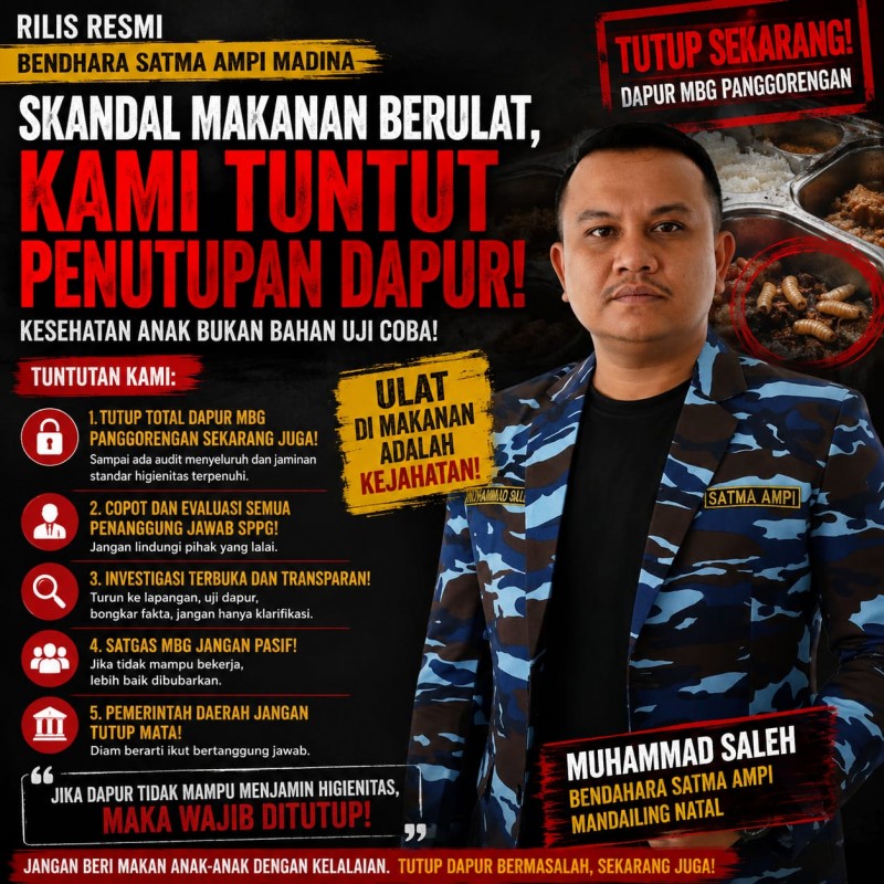 Dapur MBG Panggorengan Wajib Ditutup! Ini Bukan Lalai, Tapi Kejahatan Terhadap Anak Sekolah