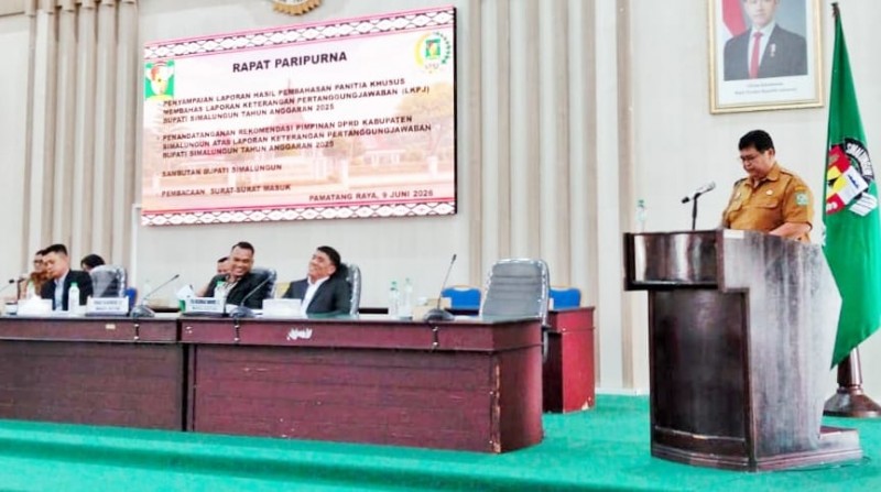 DPRD Simalungun Sampaikan Rekomendasi Terhadap LKPj Bupati Simalungun Tahun 2025