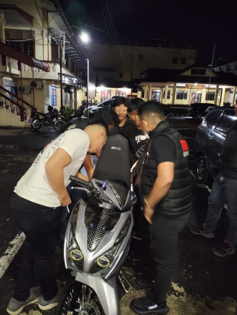 Saat Patroli,Polres Pematangsiantar  Amankan Tiga Sepedamotor Knalpot Brong