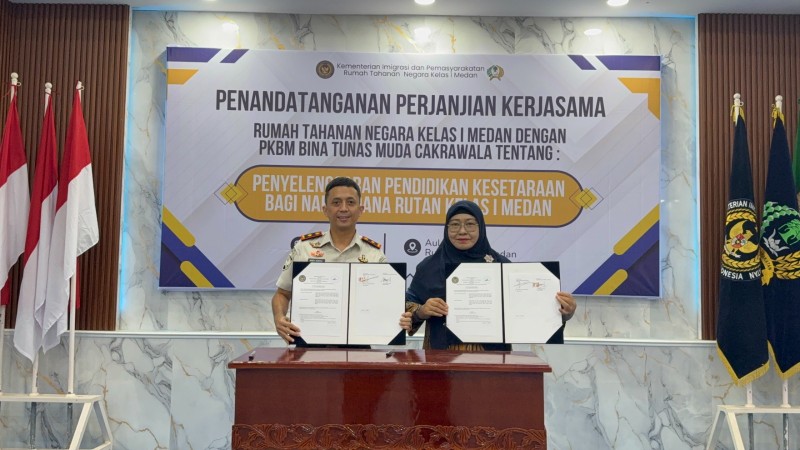 Program Penyetaraan Pendidikan Narapidana, Rutan Kelas I Medan Jalin Kerja Sama dengan PKBM Bina Tunas Muda Cakrawala